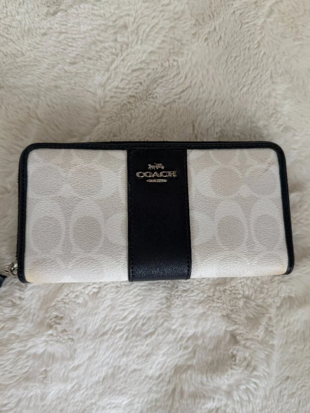 COACH Chalk x Midnight SVDYF Signature Long Zip Around Wallet F54630
